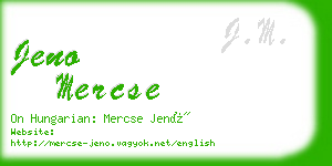 jeno mercse business card